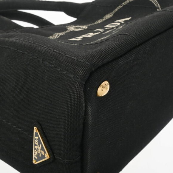 PRADA Canapa Mini Black Tote Bag - Picture 6 of 12